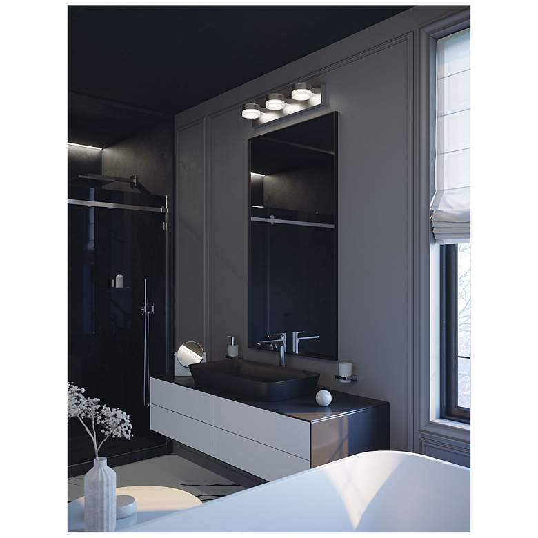 Image 2 Emma 24" Wide 3 Light Satin Nickel LED Vanity Light more views