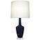 Emma 30"H Matte Midnight Blue And Polished Nickel Lucite Accent Lamp