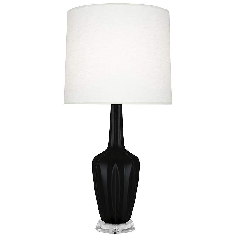 Image 1 Emma 30"H Matte Obsidian And Polished Nickel And Lucite Accent Lamp