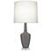 Emma 30"H Matte Smokey Taupe And Polished Nickel Lucite Accent Lamp
