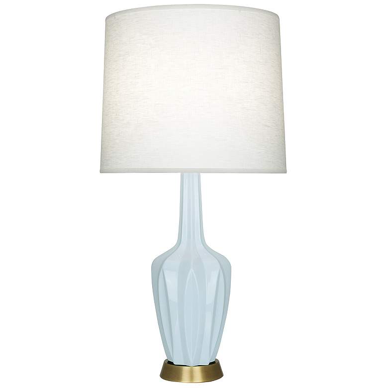 Image 1 Emma 30" High Baby Blue And Warm Brass Accent Lamp