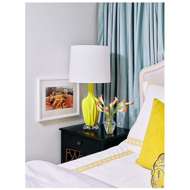 Image 2 Emma 30" High Citron And Polished Nickel Lucite Accent Lamp more views