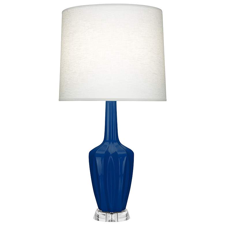 Image 1 Emma 30" High Cobalt And Polished Nickel Lucite Accent Lamp