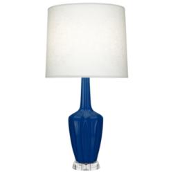 Emma 30" High Cobalt And Polished Nickel Lucite Accent Lamp
