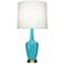Emma 30" High Egg Blue And Warm Brass Accent Lamp