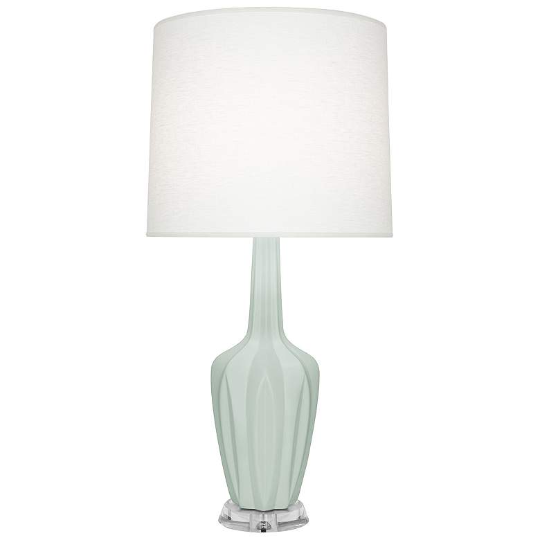 Image 1 Emma 30" High Matte Celadon And Polished Nickel Lucite Accent Lamp