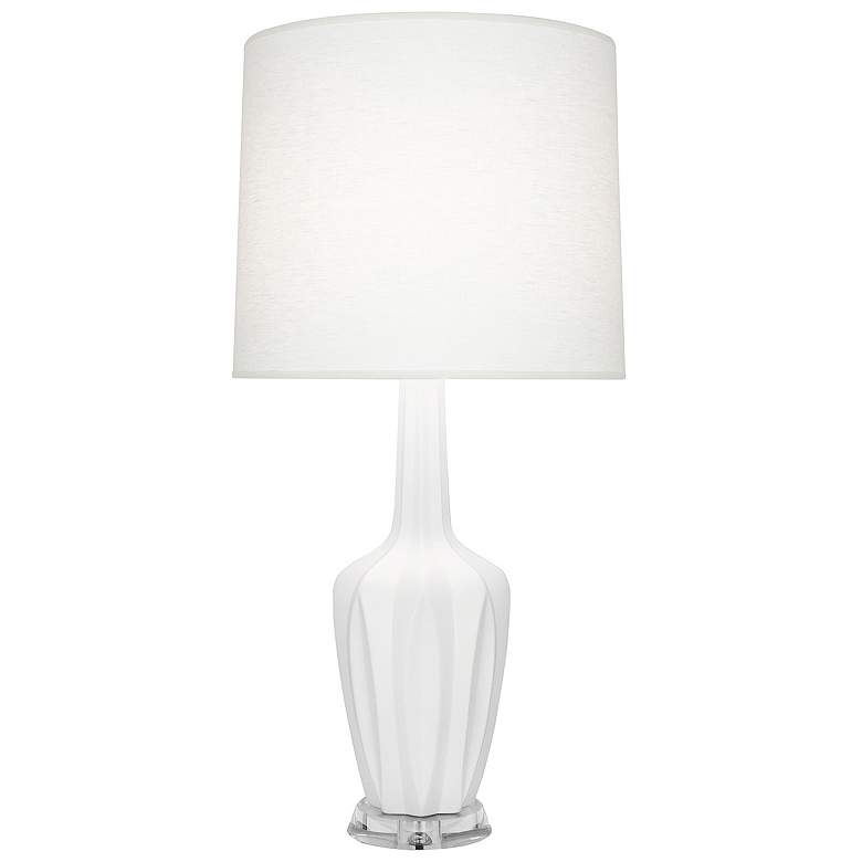 Image 1 Emma 30" High Matte Lily And Polished Nickel Lucite Accent Lamp