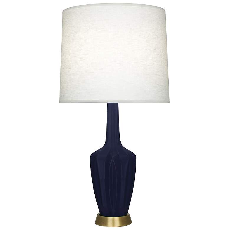 Image 1 Emma 30" High Matte Midnight Blue And Warm Brass Accent Lamp