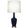 Emma 30" High Matte Midnight Blue And Warm Brass Accent Lamp