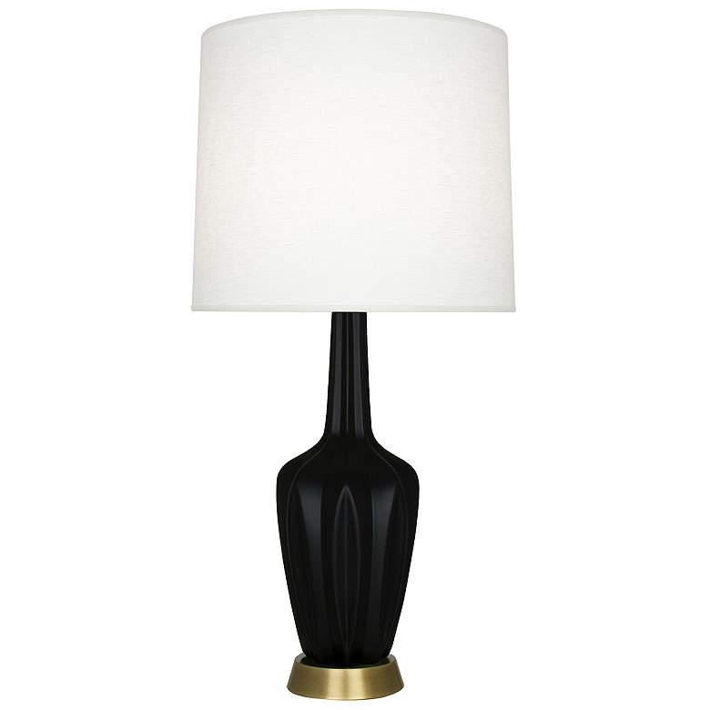 Image 1 Emma 30" High Matte Obsidian And Warm Brass Accent Lamp
