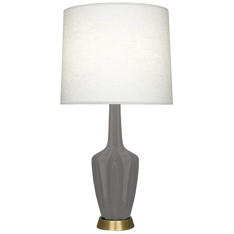 Image 1 Emma 30" High Matte Smokey Taupe And Warm Brass Accent Lamp
