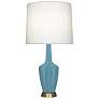 Emma 30" High Matte Steel Blue And Warm Brass Accent Lamp