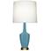 Emma 30" High Matte Steel Blue And Warm Brass Accent Lamp