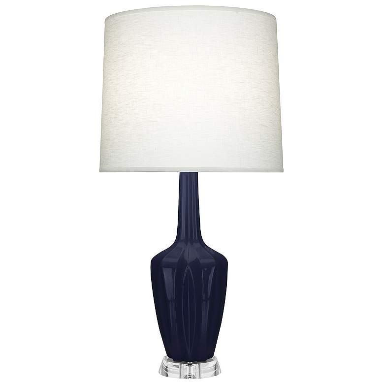 Image 1 Emma 30" High Midnight Blue And Polished Nickel Lucite Accent Lamp