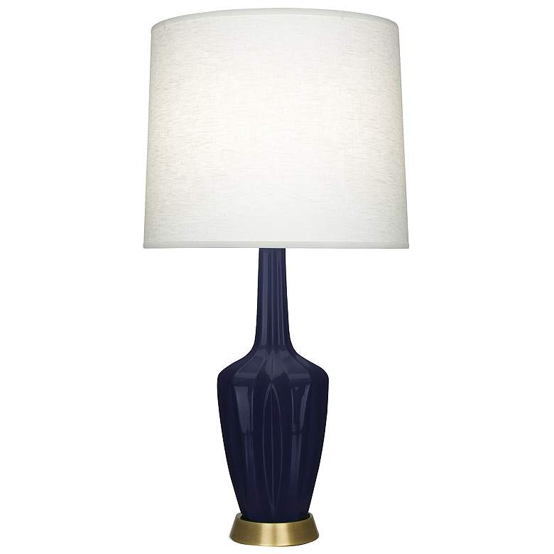 Image 1 Emma 30" High Midnight Blue And Warm Brass Accent Lamp