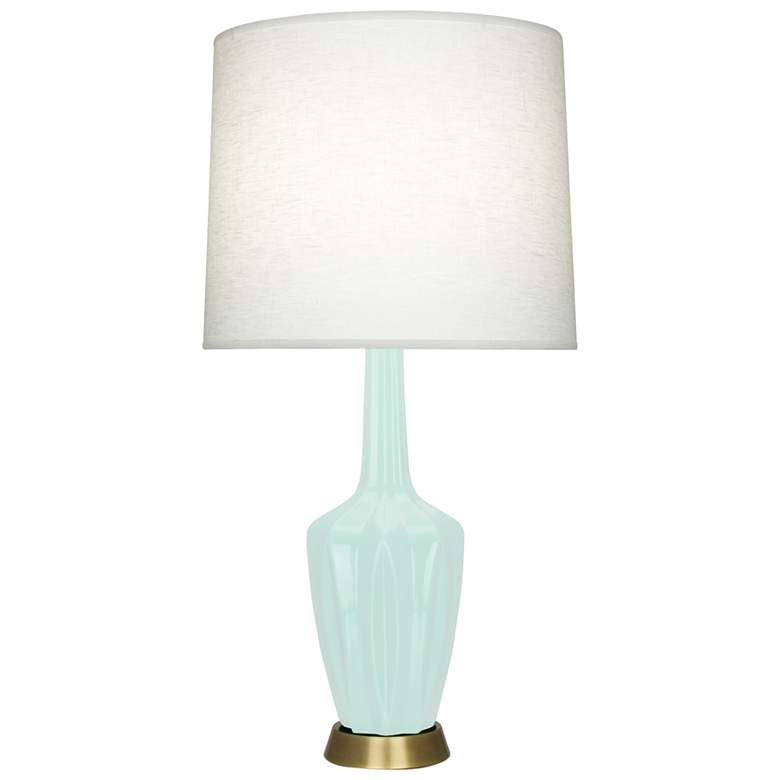 Image 1 Emma 30" High Mint Glazed Finish Warm Brass Accent Accent Lamp