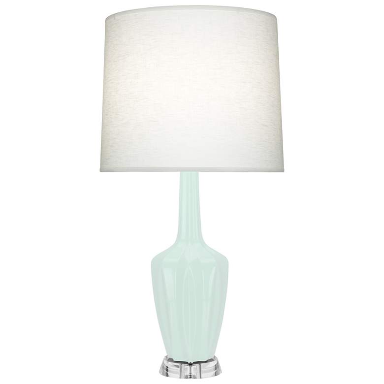 Image 1 Emma 30" High Mint Glazed Polished Nickel w/ Lucite Base Lamp