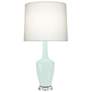1_Emma 30" High Mint Glazed Polished Nickel w/ Lucite Base Lamp