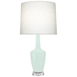 Emma 30" High Mint Glazed Polished Nickel w/ Lucite Base Lamp