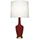 Emma 30" High Oxblood Glazed Finish Warm Brass Accent Accent Lamp