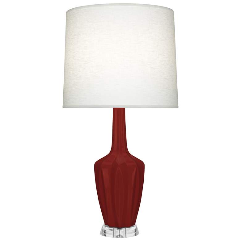 Image 1 Emma 30" High Oxblood Glazed Polished Nickel w/ Lucite Base Lamp