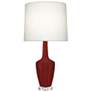 1_Emma 30" High Oxblood Glazed Polished Nickel w/ Lucite Base Lamp