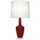 Emma 30" High Oxblood Glazed Polished Nickel w/ Lucite Base Lamp