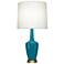 Emma 30" High Peacock And Warm Brass Accent Lamp