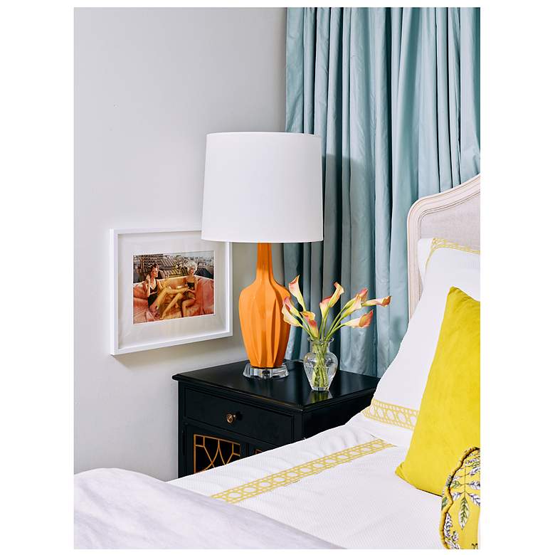 Image 2 Emma 30" High Pumpkin And Polished Nickel Lucite Accent Lamp more views