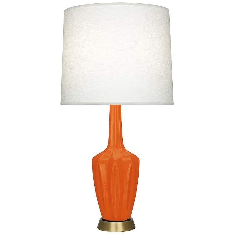 Image 1 Emma 30" High Pumpkin And Warm Brass Accent Lamp