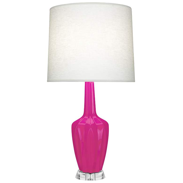 Image 1 Emma 30" High Razzle Rose And Polished Nickel Lucite Accent Lamp