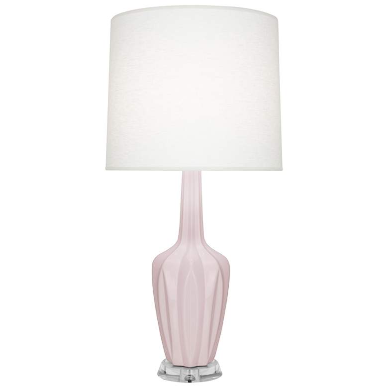 Image 1 Emma 30" High Rose Water Glazed Polished Nickel w/ Lucite Base Lamp