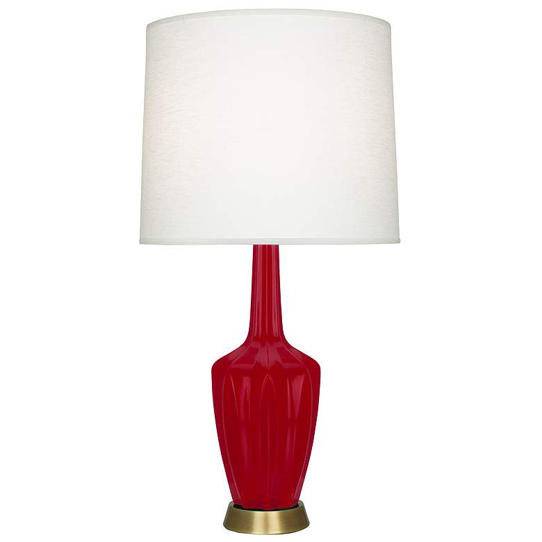 Image 1 Emma 30" High Ruby Red And Warm Brass Accent Lamp