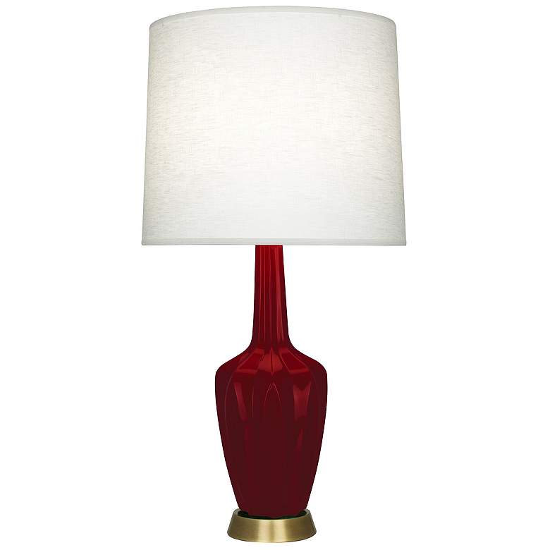 Image 1 Emma 30" High Sangria And Warm Brass Accent Lamp
