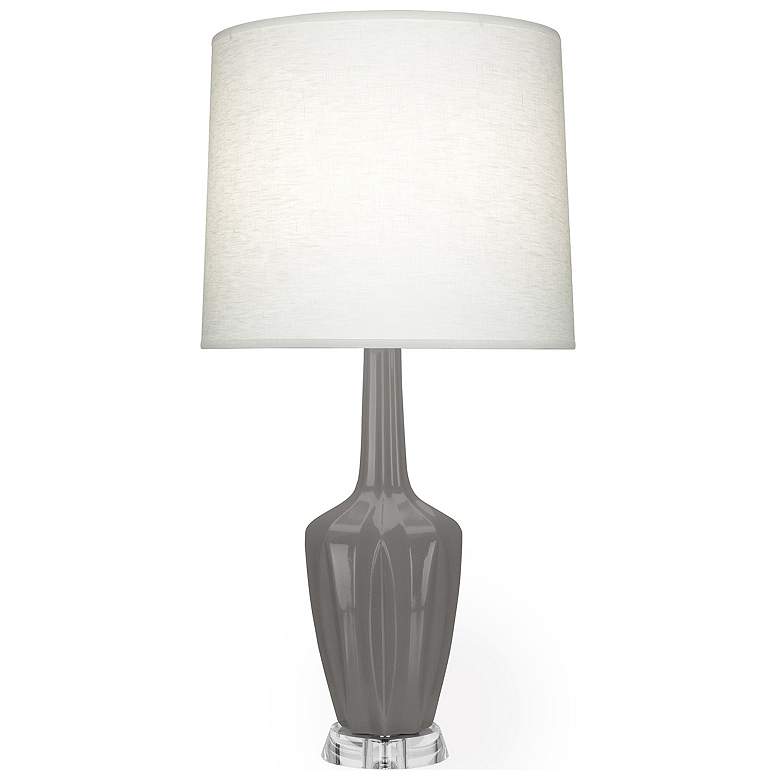 Image 1 Emma 30" High Smokey Taupe And Polished Nickel Lucite Accent Lamp