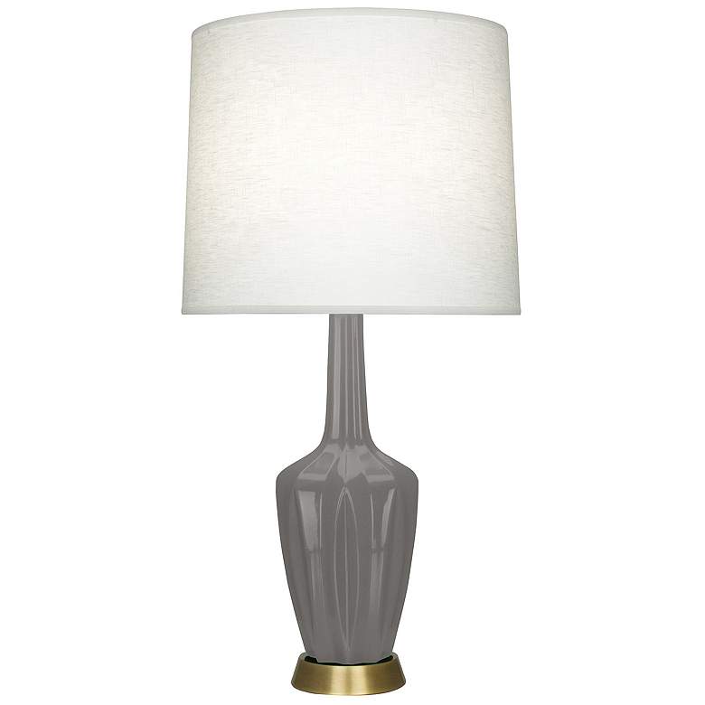 Image 1 Emma 30" High Smokey Taupe And Warm Brass Accent Lamp