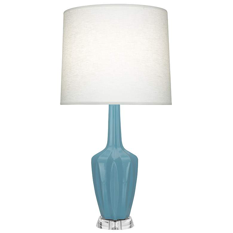 Image 1 Emma 30" High Steel Blue And Polished Nickel Lucite Accent Lamp