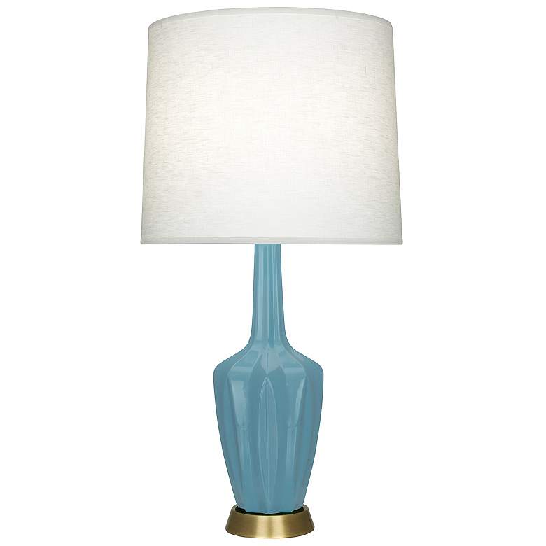 Image 1 Emma 30" High Steel Blue And Warm Brass Accent Lamp