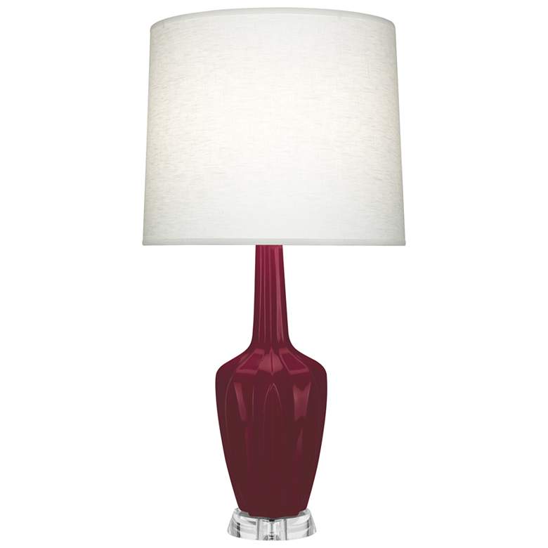 Image 1 Emma 30" High Sugar Plum Glazed Polished Nickel w/ Lucite Base Lamp