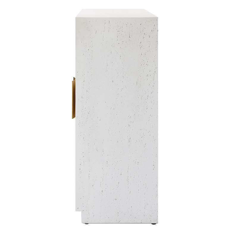 Image 6 Emma 32 1/4" High x 32" Wide White and Gold 2 Door Cabinet more views
