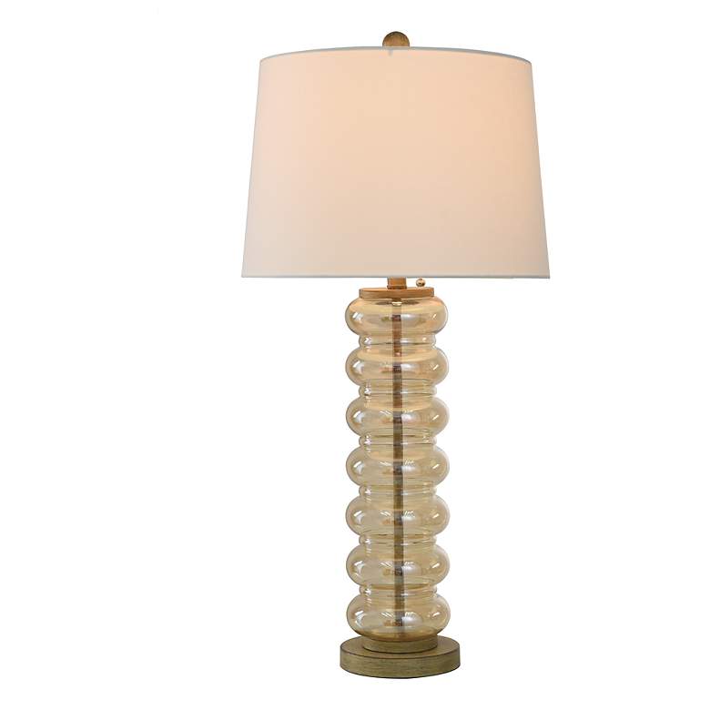 Image 3 Emma 32"H Amber Opulance Transitional Table Lamp w/ Off-White Shade more views