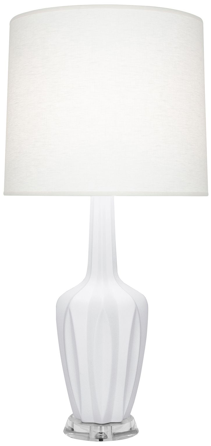 Emma 34.25"H Matte Daisy & Polished Nickel Lucite Table Lamp Made to Order