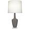Emma 34.25"H Matte Smokey Taupe And Polished Nickel Lucite Table Lamp
