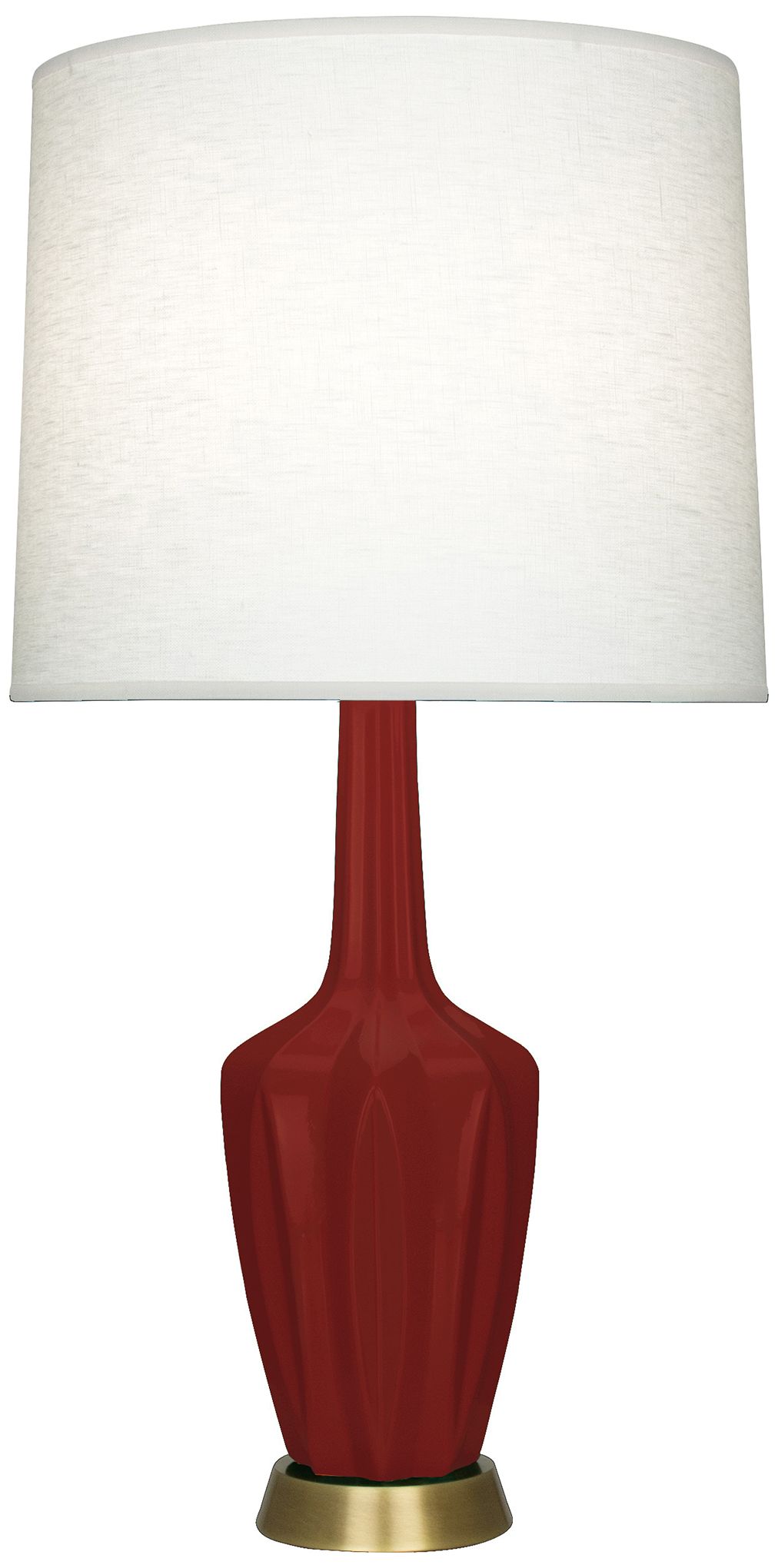 Emma 34.25"H Oxblood Glazed Warm Brass Accent Table Lamp Made to Order