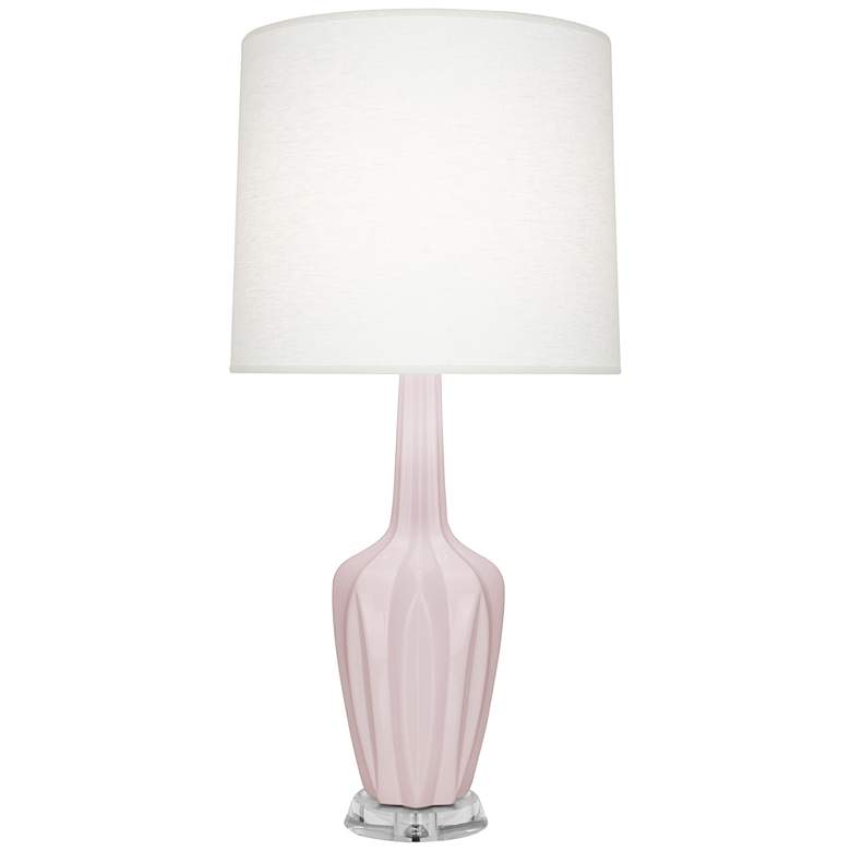 Image 1 Emma 34.25"H Rose Water Glazed Polished Nickel w/ Lucite Base Table Lamp
