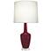 Emma 34.25"H Sugar Plum Glazed Polished Nickel w/ Lucite Base Table Lamp
