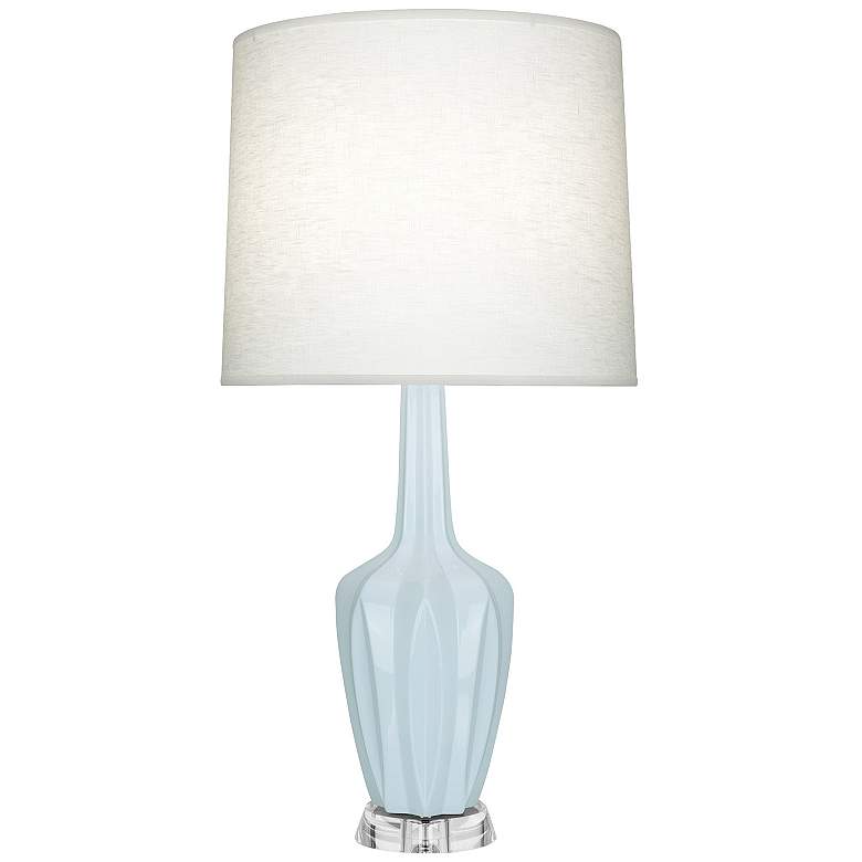 Image 1 Emma 34.25" High Baby Blue And Polished Nickel Lucite Table Lamp