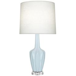 Emma 34.25" High Baby Blue And Polished Nickel Lucite Table Lamp