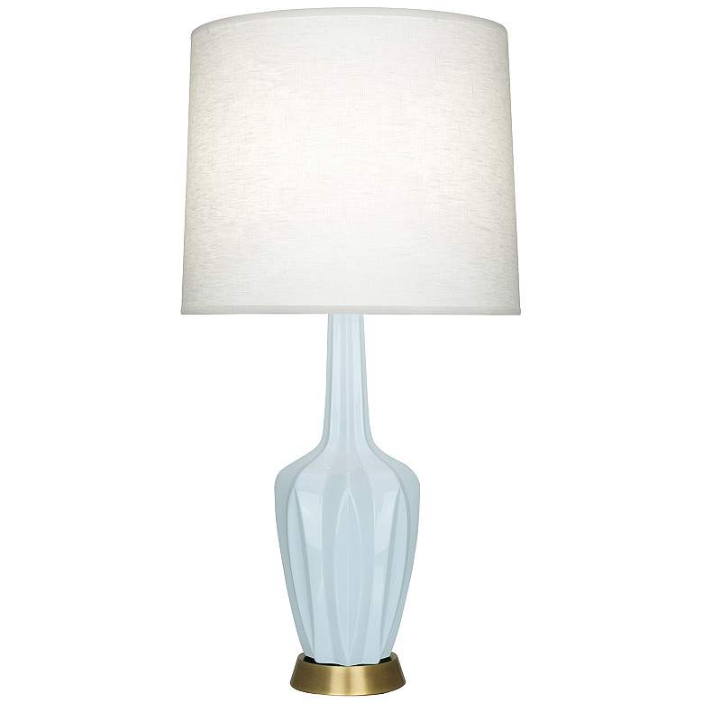 Image 1 Emma 34.25" High Baby Blue And Warm Brass Table Lamp
