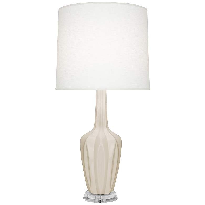 Image 1 Emma 34.25" High Bone And Polished Nickel Lucite Table Lamp